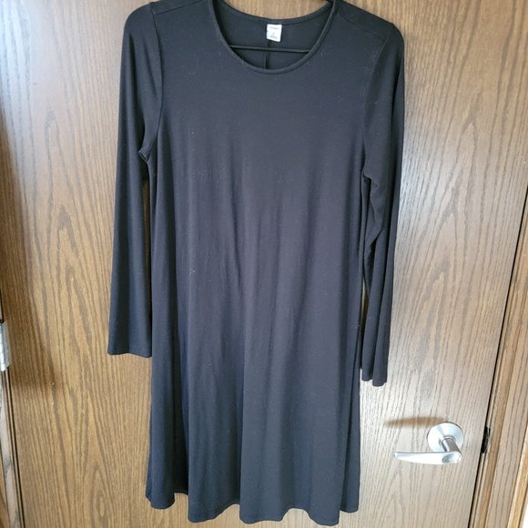 GAP Black Soft Stretch Flare Dress Size Medium - Picture 1 of 8